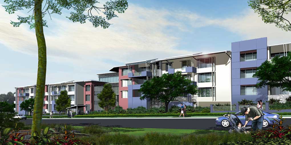 Aged Care Residential Development - Modelled in Rhino 5 , Rendered in Flamingo NXT and Postwork in Photoshop